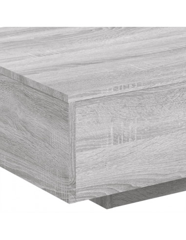 Tavolino da Soggiorno con Luci LED Grigio Sonoma 85x55x31 cm