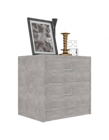 Comodino Grigio Cemento 40x30x40 cm in Legno Multistrato