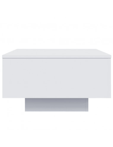 Tavolino da Soggiorno con Luci LED Bianco 55x55x31 cm