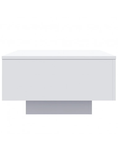 Tavolino da Soggiorno con Luci LED Bianco 55x55x31 cm