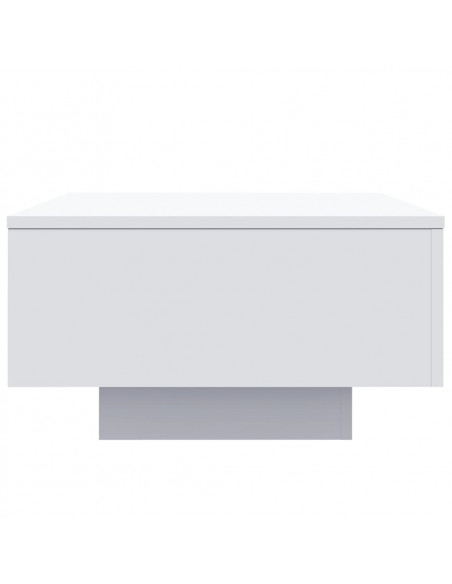 Tavolino da Soggiorno con Luci LED Bianco 55x55x31 cm