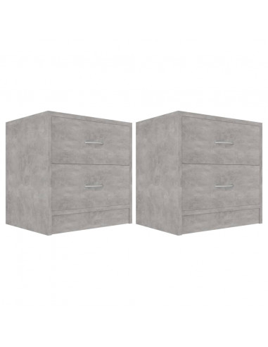 Comodini 2 pz Grigio Cemento 40x30x40 cm in Legno Multistrato