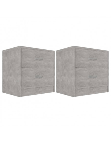 Comodini 2 pz Grigio Cemento 40x30x40 cm in Legno Multistrato
