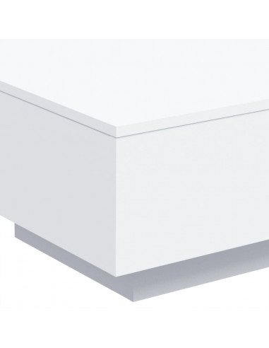 Tavolino da Soggiorno con Luci LED Bianco 55x55x31 cm