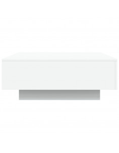 Tavolino da Soggiorno con Luci LED Bianco 80x80x31 cm 2