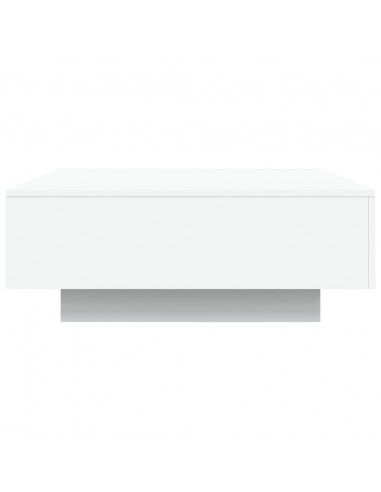 Tavolino da Soggiorno con Luci LED Bianco 80x80x31 cm