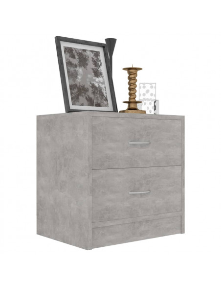 Comodini 2 pz Grigio Cemento 40x30x40 cm in Legno Multistrato