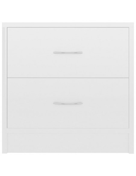Comodino Bianco Lucido 40x30x40 cm in Legno Multistrato