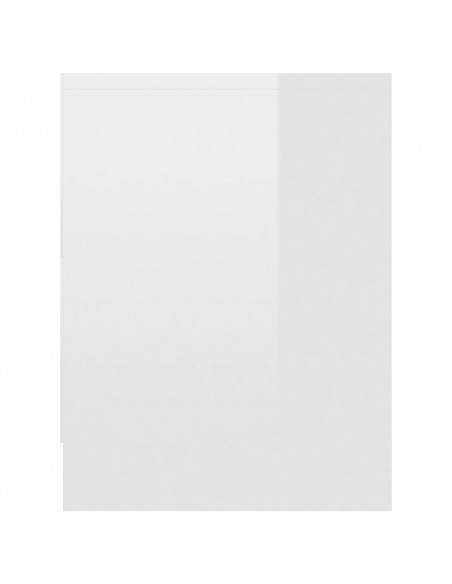 Comodino Bianco Lucido 40x30x40 cm in Legno Multistrato