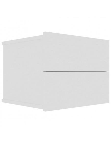Comodino Bianco 40x30x30 cm in Legno Multistrato
