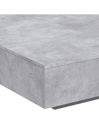 Tavolino da Soggiorno con Luci LED Grigio Cemento 100x100x31 cm