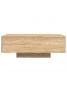 Tavolino da Soggiorno con Luci LED Rovere Sonoma 85x55x31 cm 2