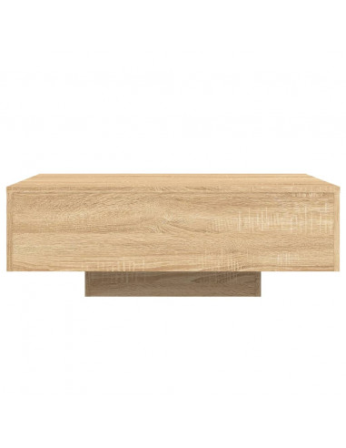 Tavolino da Soggiorno con Luci LED Rovere Sonoma 85x55x31 cm
