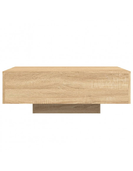 Tavolino da Soggiorno con Luci LED Rovere Sonoma 85x55x31 cm