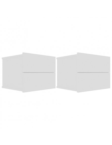 Comodini 2 pz Bianchi 40x30x30 cm in Legno Multistrato