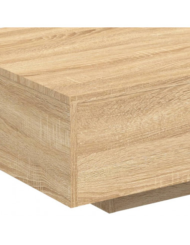 Tavolino da Soggiorno con Luci LED Rovere Sonoma 85x55x31 cm