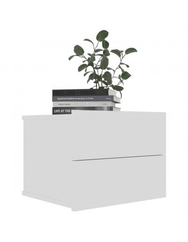 Comodini 2 pz Bianchi 40x30x30 cm in Legno Multistrato