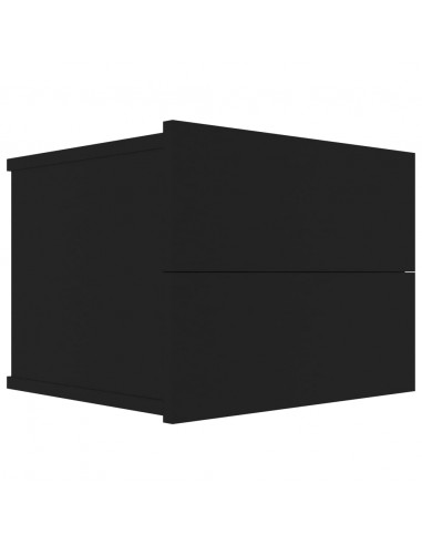 Comodino Nero 40x30x30 cm in Legno Multistrato
