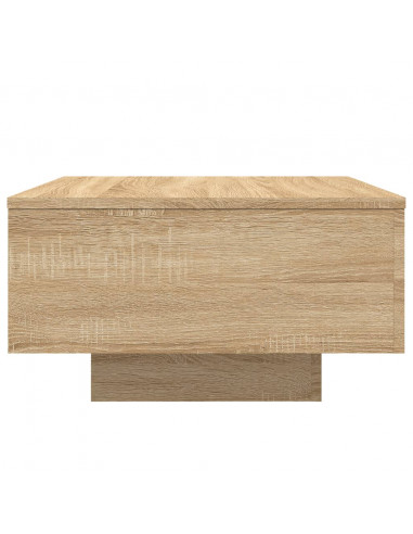 Tavolino da Soggiorno con Luci LED Rovere Sonoma 55x55x31 cm