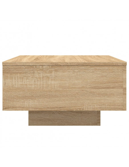 Tavolino da Soggiorno con Luci LED Rovere Sonoma 55x55x31 cm
