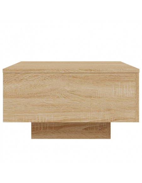 Tavolino da Soggiorno con Luci LED Rovere Sonoma 55x55x31 cm