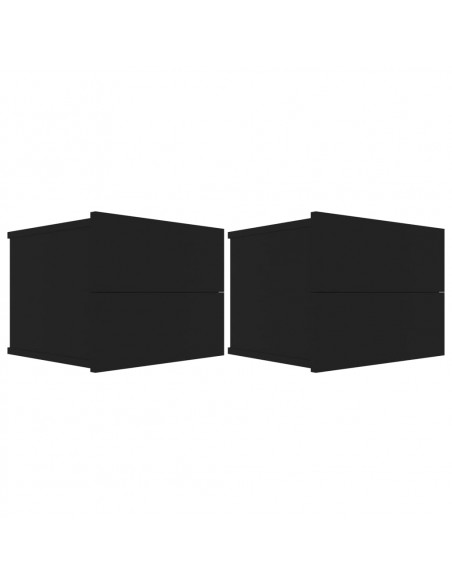 Comodini 2 pz Neri 40x30x30 cm in Legno Multistrato