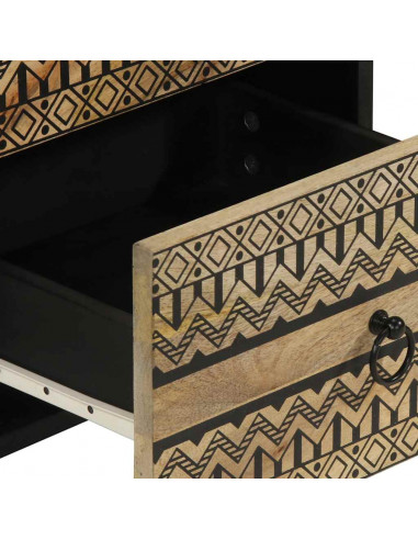 Credenza 40x33,5x75 cm in Legno Massello di Mango Grezzo