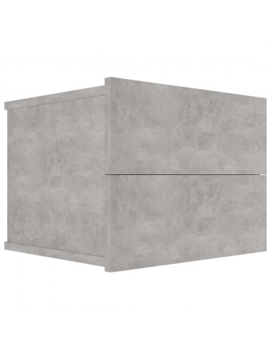 Comodino Grigio Cemento 40x30x30 cm in Legno Multistrato