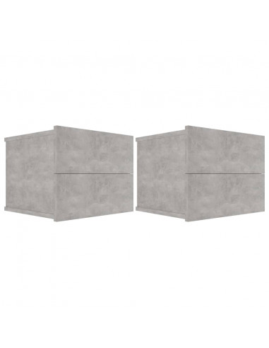 Comodini 2 pz Grigio Cemento 40x30x30 cm in Legno Multistrato