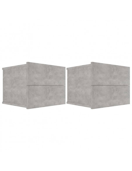 Comodini 2 pz Grigio Cemento 40x30x30 cm in Legno Multistrato
