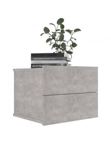 Comodini 2 pz Grigio Cemento 40x30x30 cm in Legno Multistrato