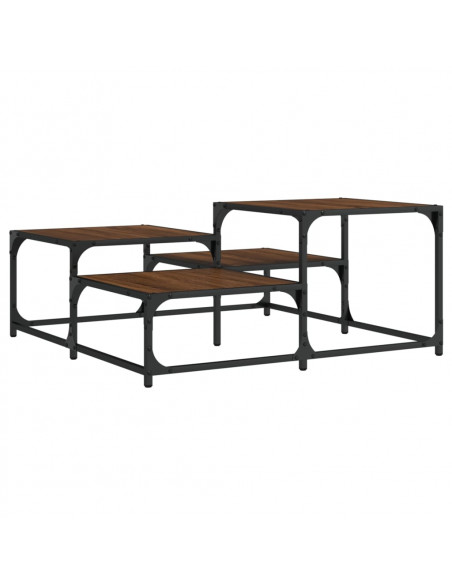 Tavolino Salotto Rovere Marrone 87,5x87,5x40 Legno Multistrato