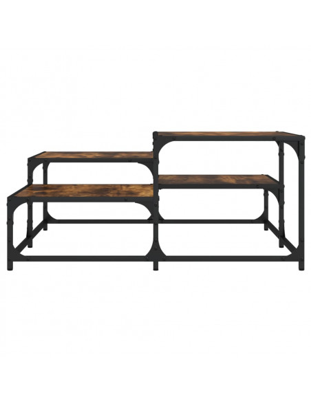 Tavolino Salotto Rovere Fumo 87,5x87,5x40 cm Legno Multistrato