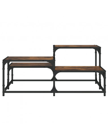 Tavolino Salotto Rovere Fumo 87,5x87,5x40 cm Legno Multistrato