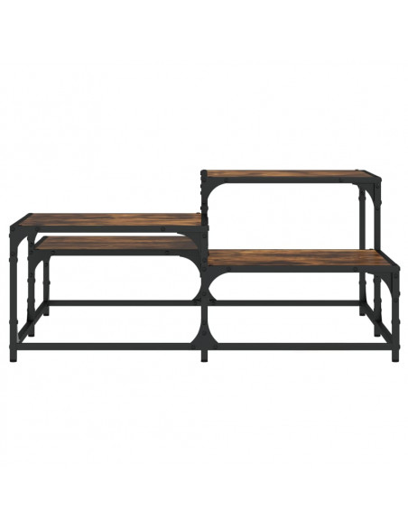 Tavolino Salotto Rovere Fumo 87,5x87,5x40 cm Legno Multistrato