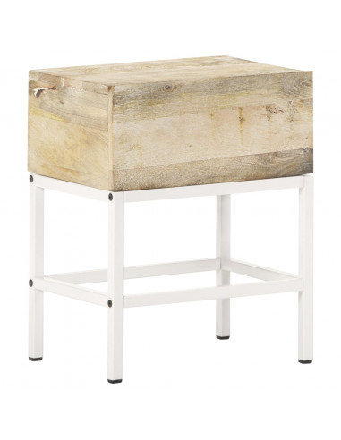 Comodino 40x30x50 cm in Legno Massello di Mango