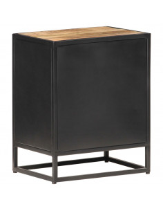 Comodino 40x30x50 cm Legno di Mango Grezzo e Canna Naturale 2