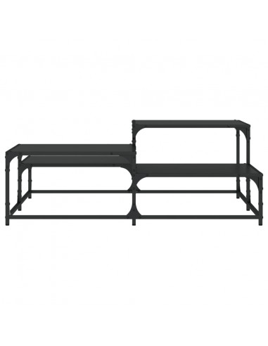 Tavolino da Salotto Nero 107x107x40 cm in Legno Multistrato