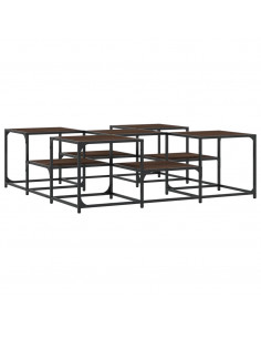 Tavolino Salotto Rovere Marrone 121x121x40 cm Legno Multistrato 2