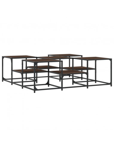 Tavolino Salotto Rovere Marrone 121x121x40 cm Legno Multistrato