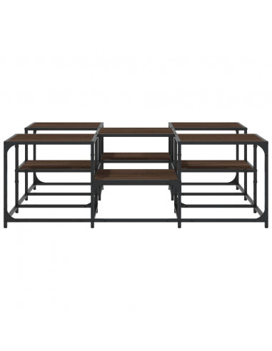 Tavolino Salotto Rovere Marrone 121x121x40 cm Legno Multistrato