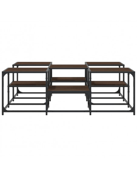 Tavolino Salotto Rovere Marrone 121x121x40 cm Legno Multistrato