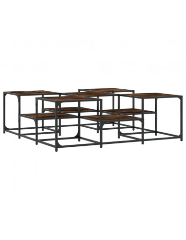 Tavolino Salotto Rovere Fumo 121x121x40 cm Legno Multistrato