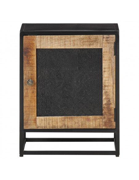 Comodino 40x30x50 cm in Legno di Mango Grezzo