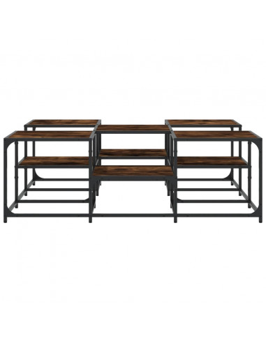 Tavolino Salotto Rovere Fumo 121x121x40 cm Legno Multistrato