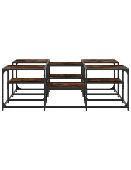 Tavolino Salotto Rovere Fumo 121x121x40 cm Legno Multistrato