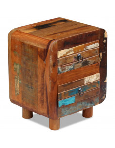 Comodino in Solido Legno di Recupero 43x33x51 cm 2