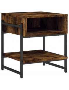 Tavolino da Salotto Rovere Fumo 40x40x45 cm Legno Multistrato 2