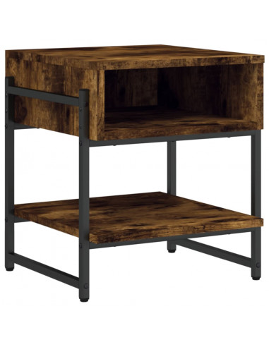 Tavolino da Salotto Rovere Fumo 40x40x45 cm Legno Multistrato
