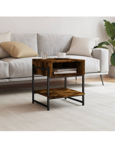 Tavolino da Salotto Rovere Fumo 40x40x45 cm Legno Multistrato
